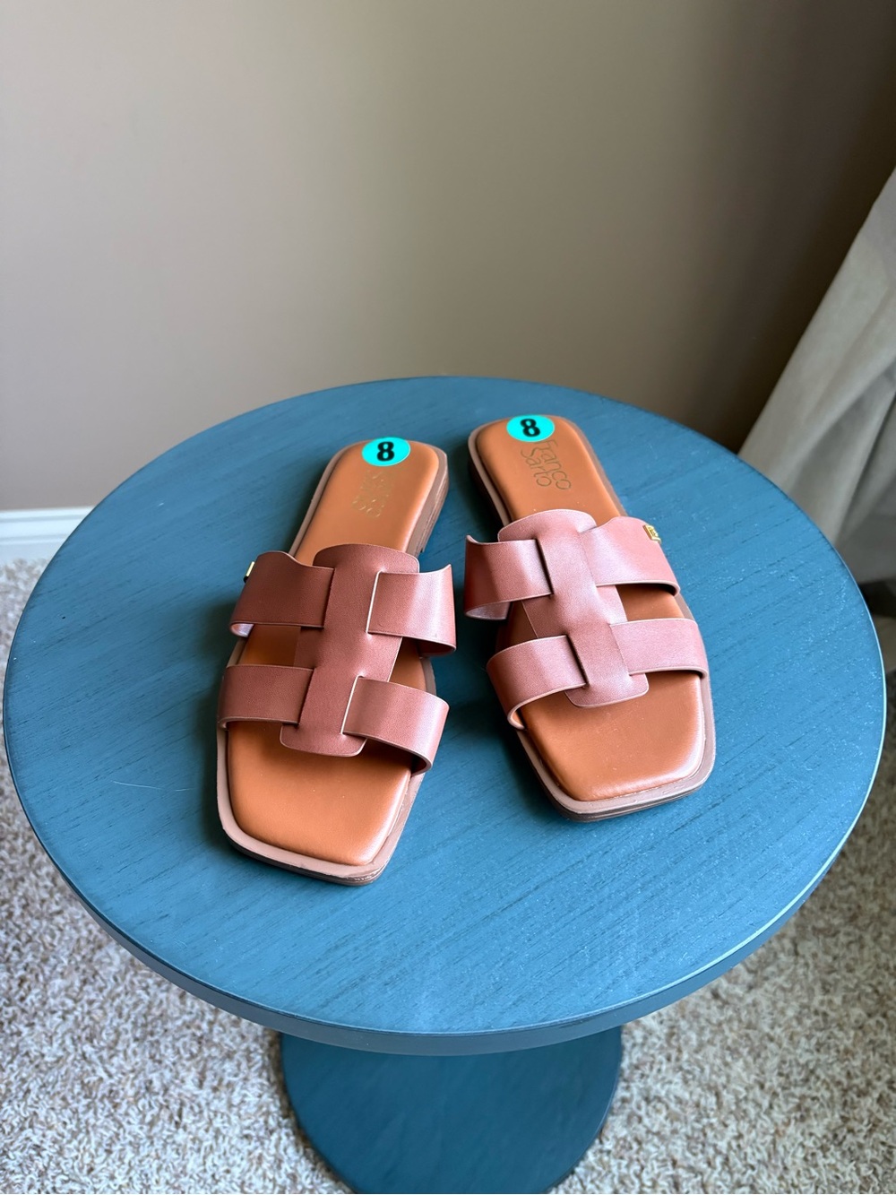 NWOT Franco Sarto Women's Brown Slide Sandals - Picture 2 of 4